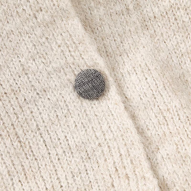 Women's Wool Blend Color-Block Knitted Cardigan