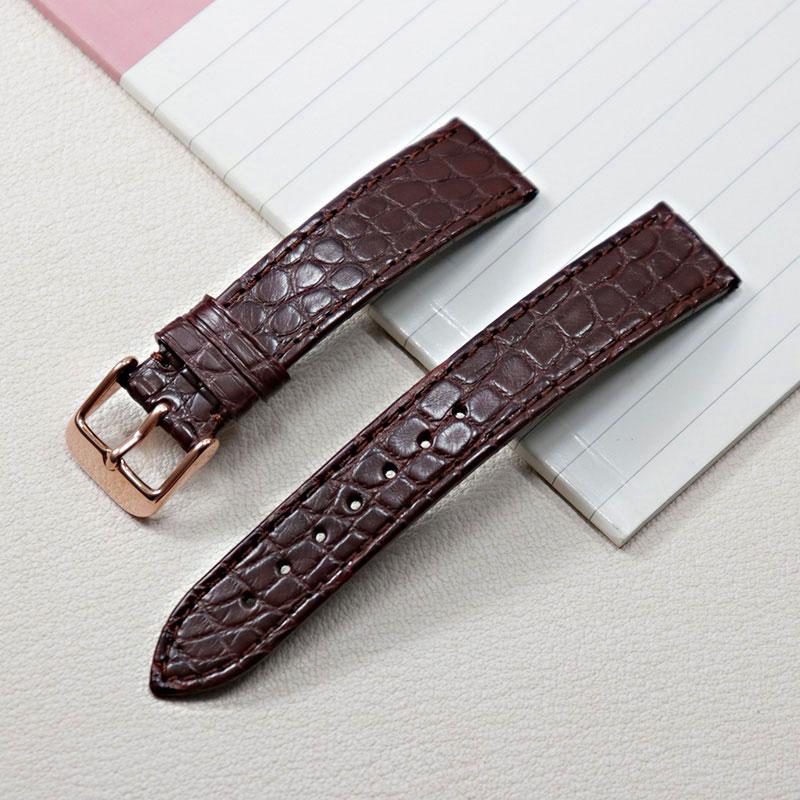 13 14 16mm 18mm 19mm 20mm Dünnes weiches Krokodillederarmband Für Longines L4 L2 VC MIDO Cartier Dornschließe braun blau Uhrenarmband