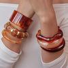 Coffee Resin Bracelets for Women Amber Blend Hyperbole Geometric Bangles Jewelry Vintage Fashion Pulseras 2026 Autumn Winter New