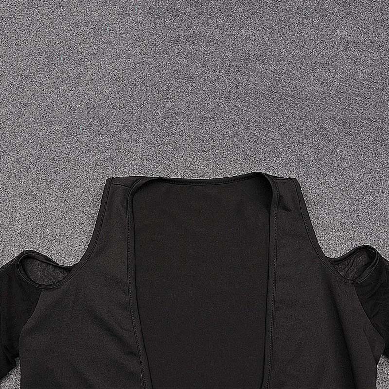 Sexy Black Crop Tops Streetwear Women Fashion 2024 Lace Up Bandage V Neck Cut Out Long Sleeve T Shirts