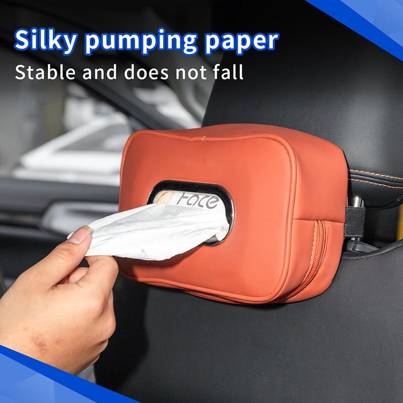 Car Tissue Box Holder Nappa Leather For BYD Shark 6 Center Console Armrest Napkin Box Sun Visor Backseat Tissue Case Fix Strap