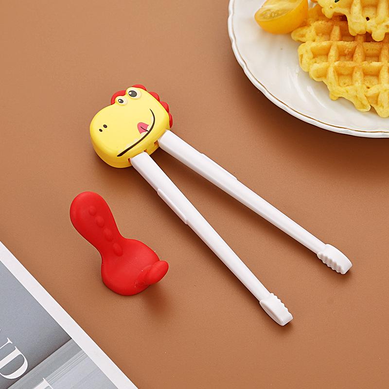 304 Stainless Steel Baby Tableware Set - Includes Spoon, Fork, Anti-Fall Cute Cartoon Chopsticks for Kids