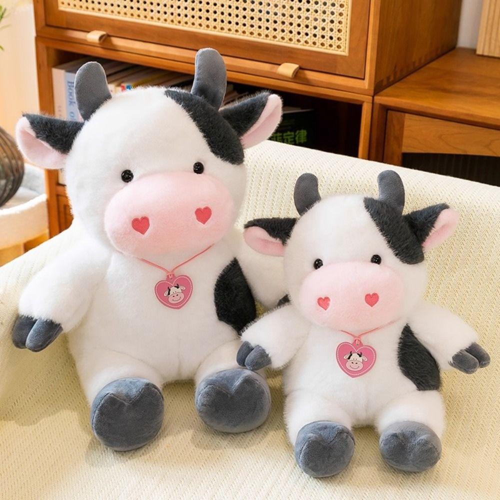 Fluffy Animals Cow Toys Simulation Cow Plush Toy Sleeping Pillow Cow Stuffed Plush Doll  Home Decor