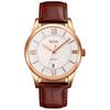 Men's Classic Analog Watch Brown Leather Band Waterproof Business Style