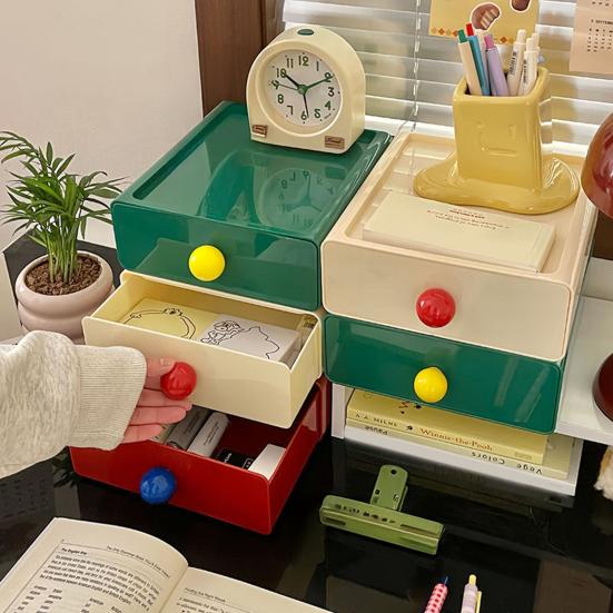 1/3Pcs Large Capacity Desk Organizer Boxes Multipurpose Waterproof Dust-proof Stackable Drawer Storage Boxes