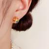 Exquisite Small Daisy Colored Zircon Fashion Versatile Earrings For Women