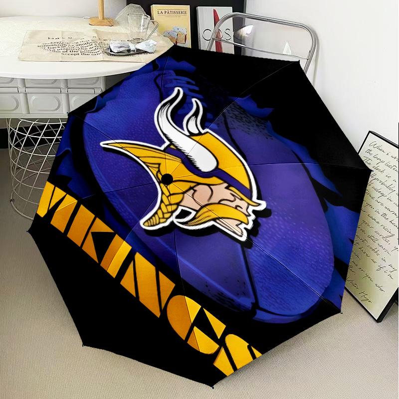Minnesota Vikings Artwork Umbrella Folding Umbrella, Automatic Umbrella 8-Frame for Travel, Camping Use Gift for Halloween Christmas