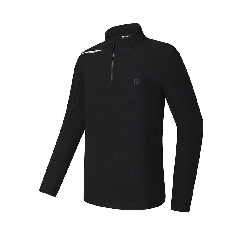 Men's FILA T-Shirts Men's Pitch Black Stand Collar