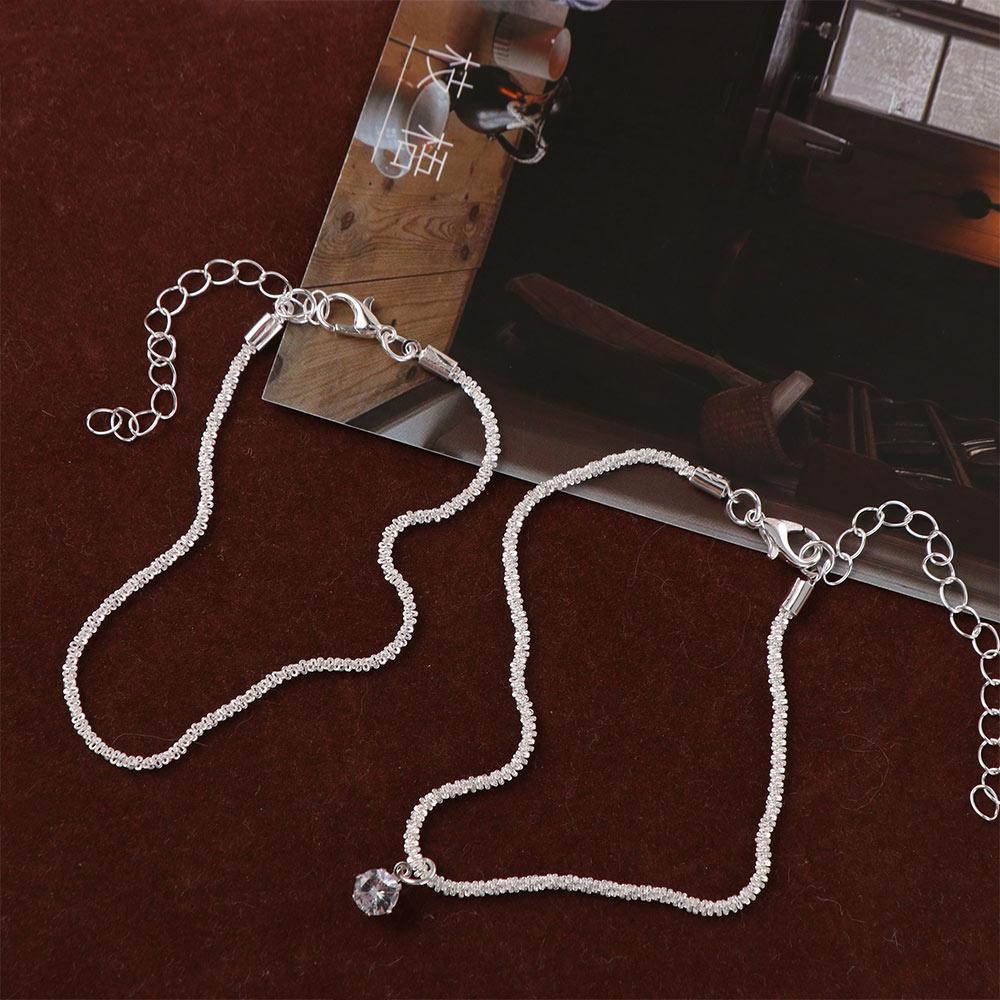 Light Luxury Crystal Anklet Simple Friendship Bracelet Creative Double Layered Ankle Chain Friends