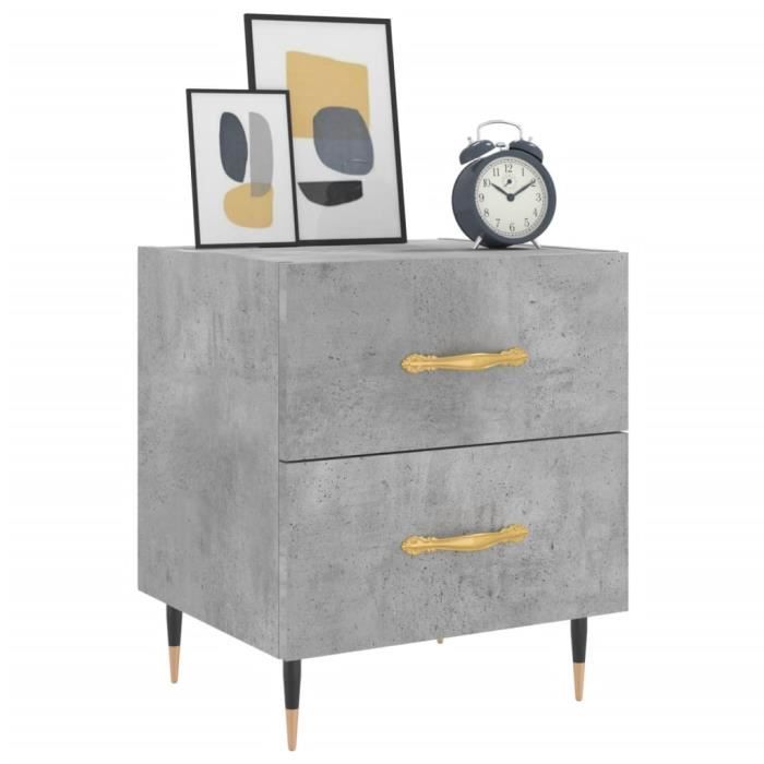 VidaXL Bedside Tables 2pcs Concrete Grey 40x35x47.5cm Engineered Wood 827269