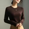 Black Crew Neck Bottoming Shirt Women's Summer and Autumn New Inner with Early Autumn Modal Cotton Slim Top