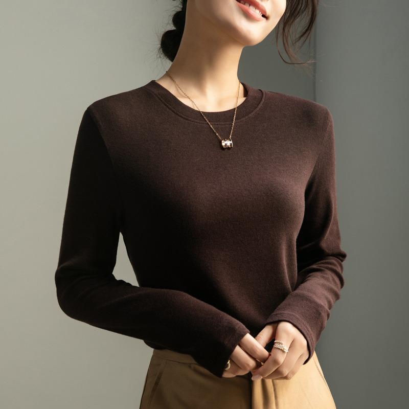 Black Crew Neck Bottoming Shirt Women's Summer and Autumn New Inner with Early Autumn Modal Cotton Slim Top