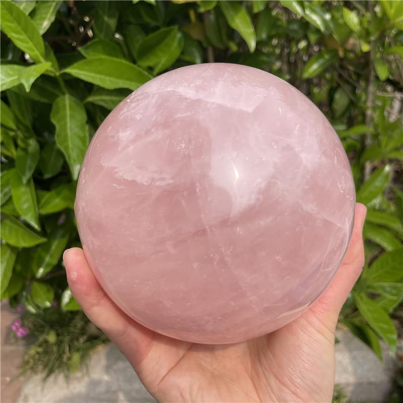 BIG SPHERE BALL Natural Pink Rose Quartz Crystal Healing Ball Sphere Chakra Meditation Stone NEW