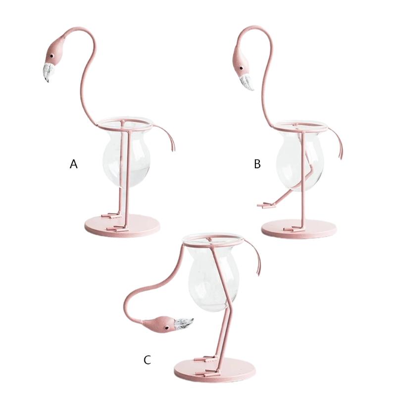 Forma Animale Flamingo Vaso da Fiori Caratteristico Carino Accessorio Decorazione Matrimonio Natale Pianta da Tavolo Bonsai Vaso