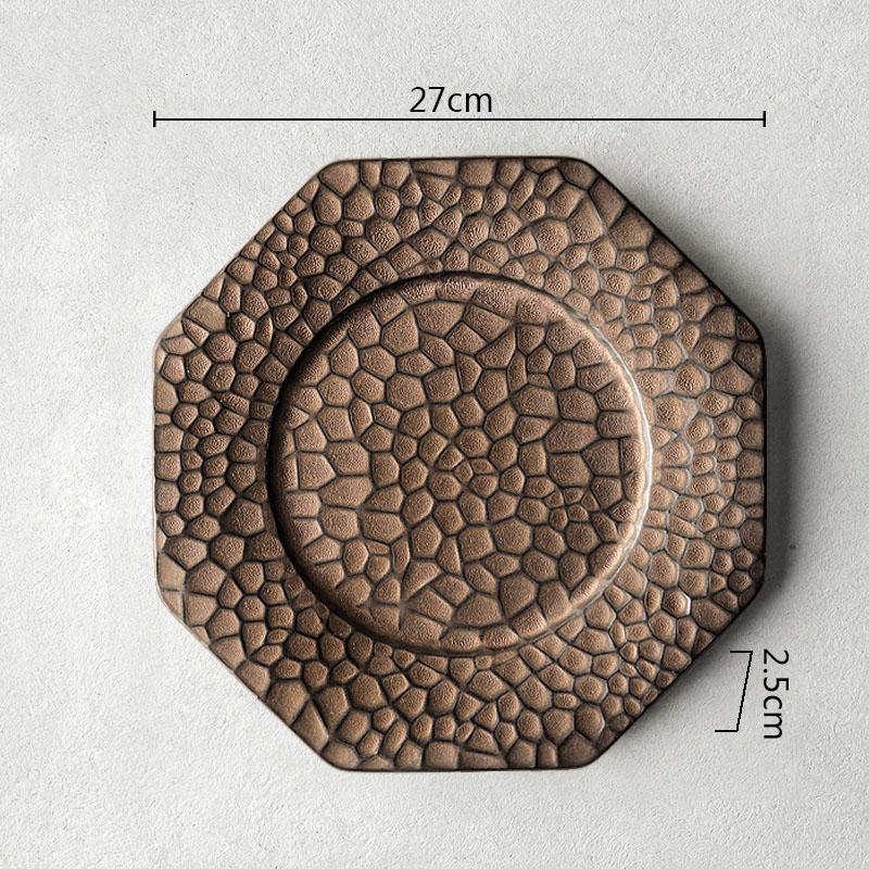 Keramikas vakariņu šķīvis restorāns Neregulāras tekstūras plakans šķīvis steika šķīvis Makaronu šķīvji Deserta šķīvji Uzkodu šķīvji Mājas galda piederumi