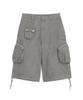 HUG YOUR SKIN Washed Bermuda Cargo Pants (Grey)