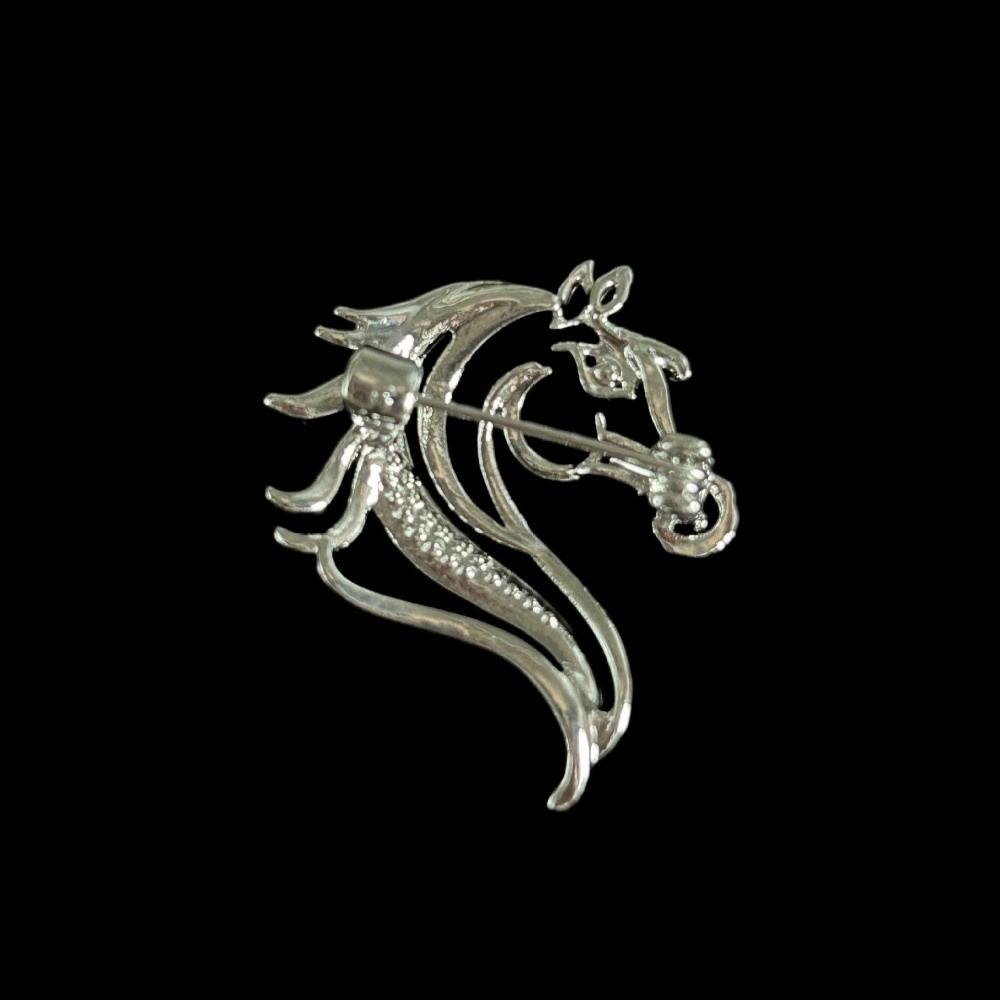 Horse Year Zodiac Horse Head Brooch Chinese New Year Metal Pony Badge Pin Zodiac Animal Pins Gift