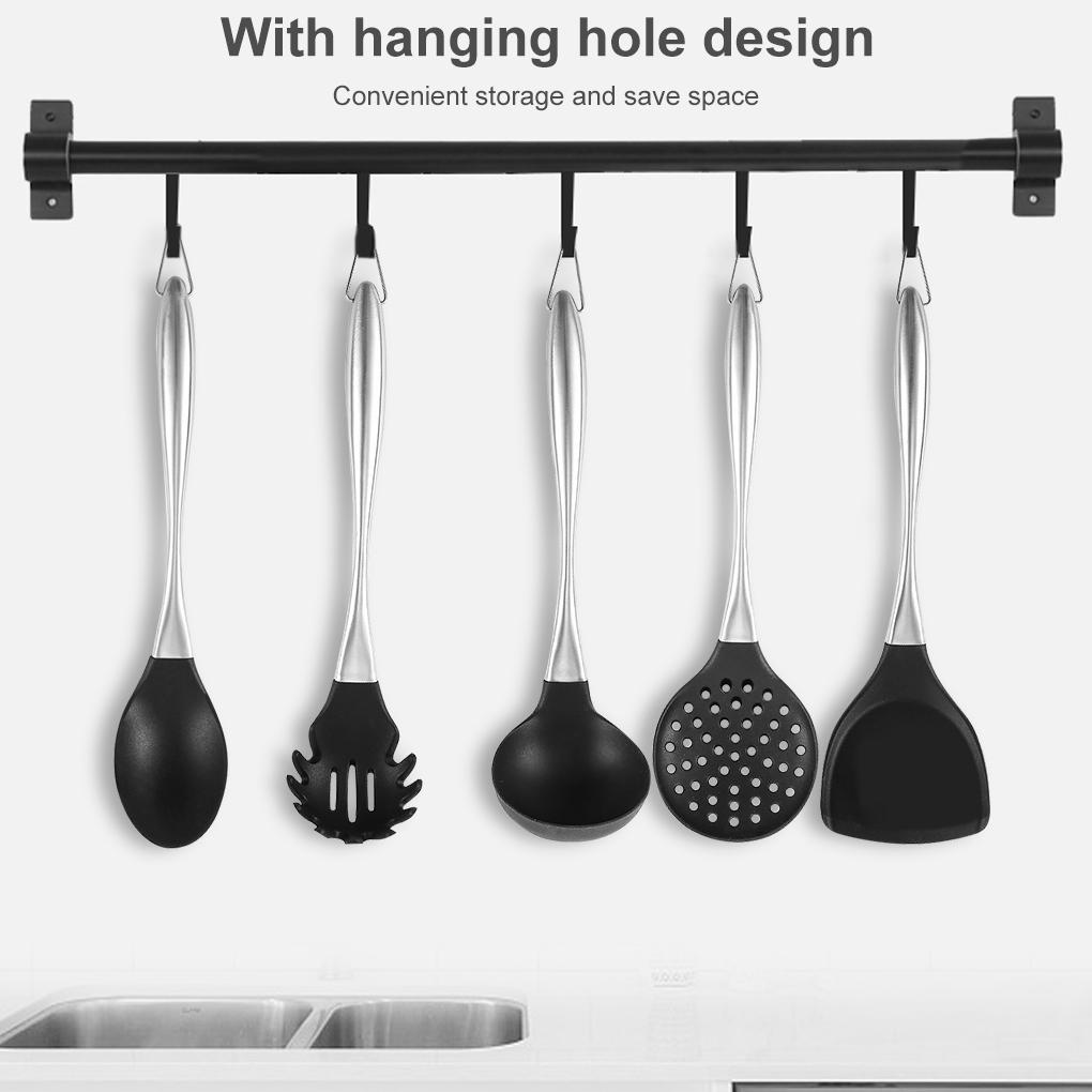 Soup Ladle Silicone Stainless Handle Cooking Spoon Resistant Kitchen Utensil