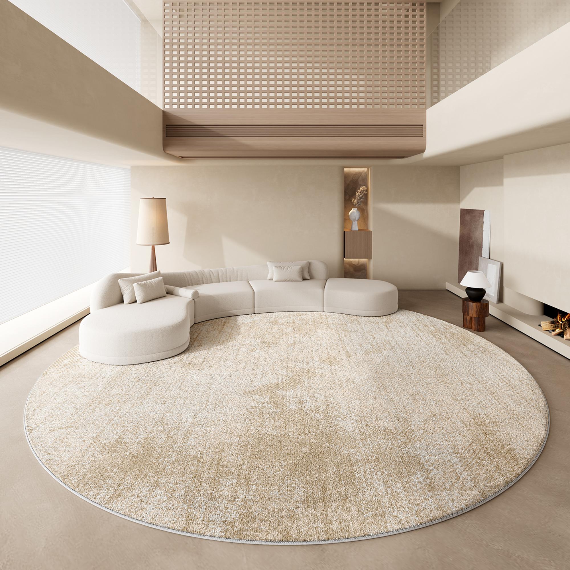 

Килими кремового стилю для спальні Пухнастий м який приліжковий килимок Легка розкіш Декорація вітальні Круглий килим Дім Товстий плюшевий килимок для підлоги 140x140CM