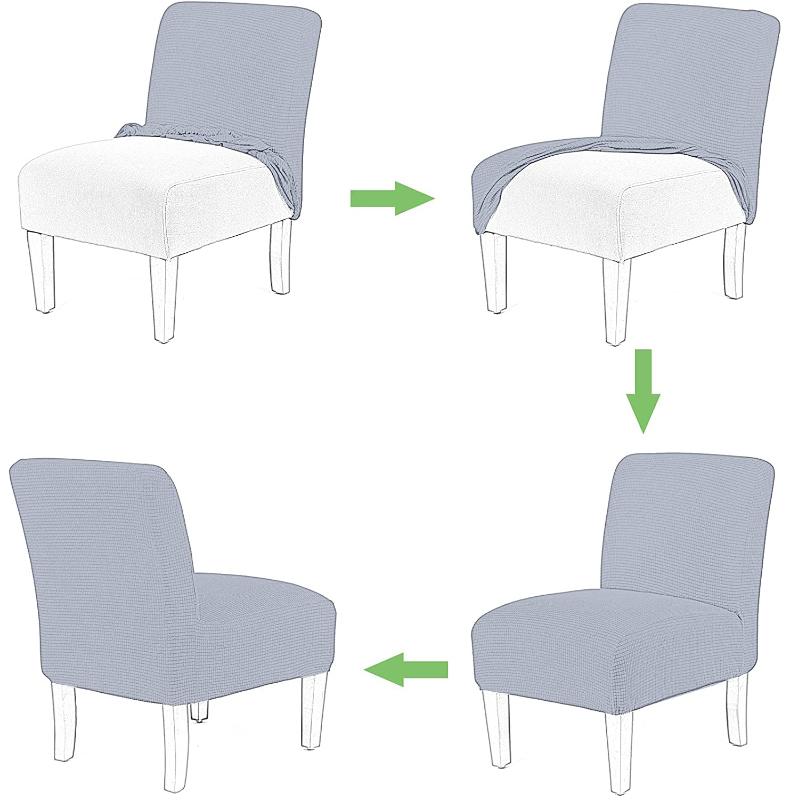 Stretch Spandex Dining Room Hotel Armless Accent Chair Cover Slipcover Armless Chair Furniture Protector Covers