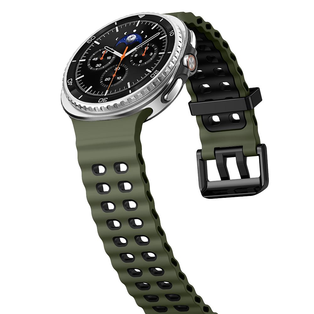 Sport-Silikonband für Samsung Galaxy Watch 8 classic 46mm Zweifarbiges Marineblaues Armband Riemen Galaxy Watch 8 40mm 44mm Armband