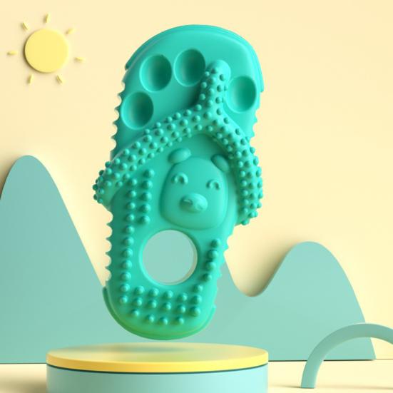 Jouet à mâcher pour chien en forme de pantoufle Caoutchouc Pantoufle Jouet de dentition pour chiot Jouet de nettoyage des dents pour mordeurs agressifs Mordiller Mâcher
