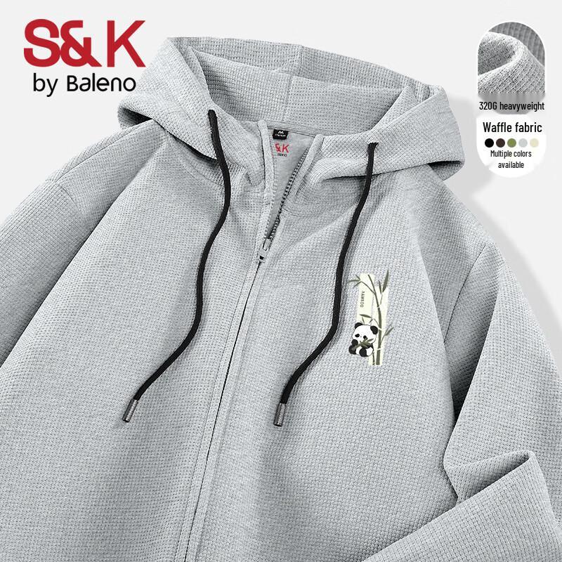 

Baleno Men s S&K Waffle Knit Heavyweight Hooded Cardigan L