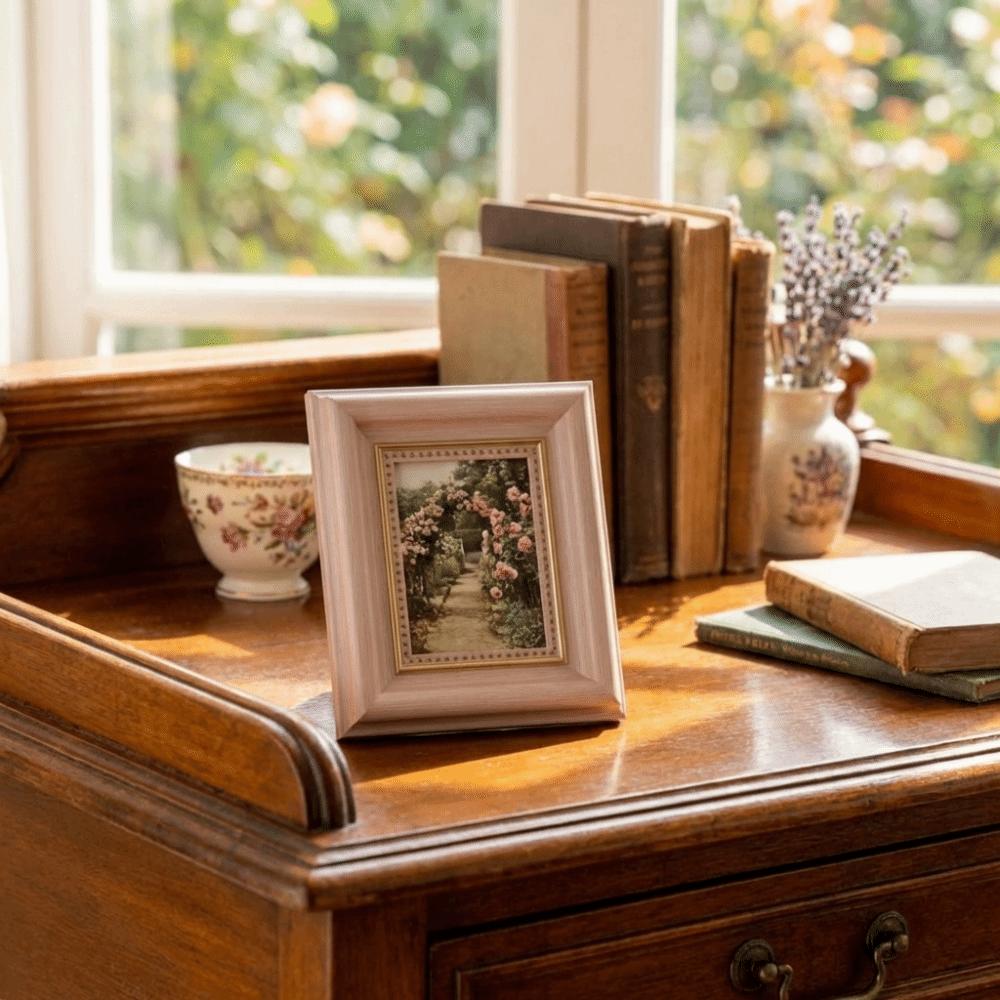 2PCS Rustic Antique Picture Frames Square Photo Storage Frame Small Frame Display Holders  Office