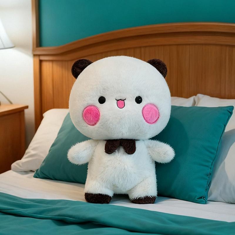 Grande Taille 60cm Mignon Bubu Bear & Panda Peluche Jouet Lot de 2 Pièces Doux Animal en Peluche Poupée Cadeau d'Anniversaire pour Enfants Cadeau pour Couple Décoration de Maison