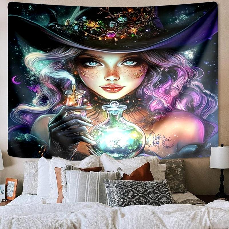 Witchcraft In The Moonlight Tapestry Room Decoration Wall Hanging for Living Room Bedroom, dormitory, Birthday and Christmas gifts