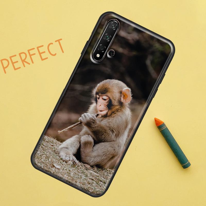 Cute Baby Monkey Animal For Huawei Nova 8i 12i 11i 12s Y73 Y72 Y61 Y91 Y90 Y70 Y60 9 10 SE P30 P40 Lite P60 Pro Case