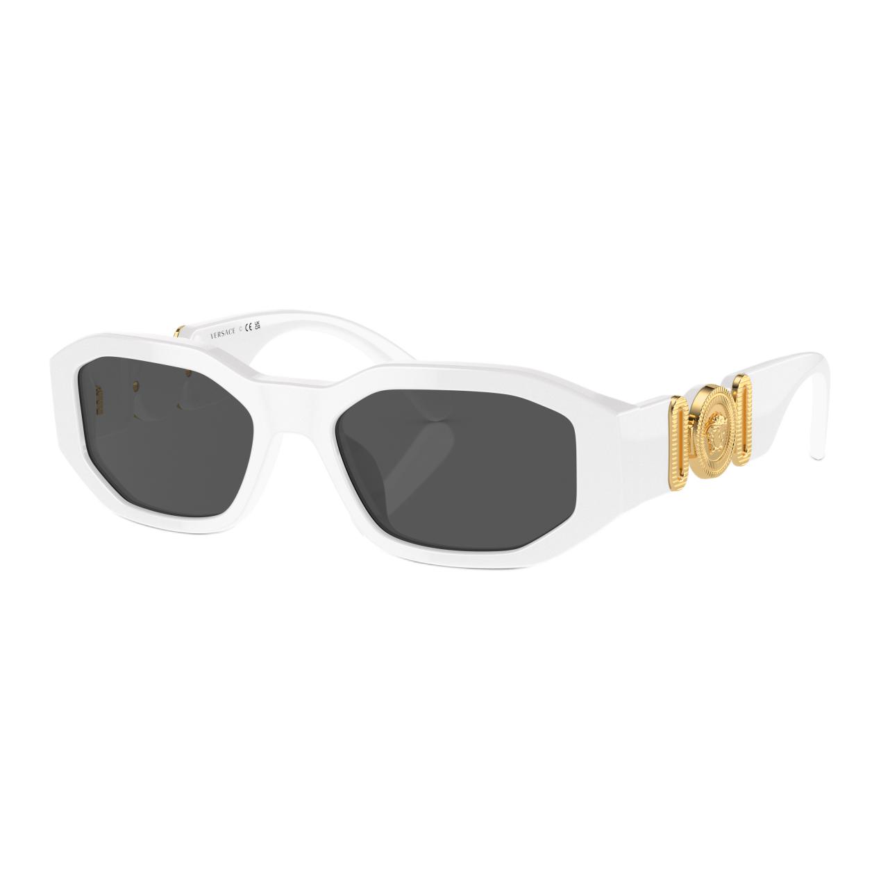 Versace Logo Acetate Irregular Shape Sunglasses Unisex sunglasses White 0VK4429U-314/87 48,White