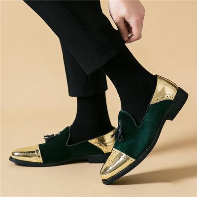Luxury New Designer Men Velvet Tassels Mixed Casual Brogues Shoes Brand Formal Wedding Dress Homecoming Footwear Zapatos Hombre
