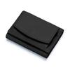 KASSAI Genuine Leather Mini Wallet, Tri-Fold, Anti-Skimming, Lightweight, with Coin Purse (Black)