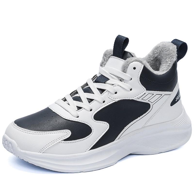 Winter Large Size Velvet Thickened Leather Casual Sports Shoes Lightweight Warm and Cold-proof Shoes Running Shoes