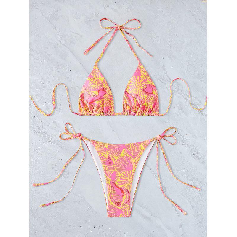 

2025 Европейский и американский цифровой принт треугольный купальник бикини Large