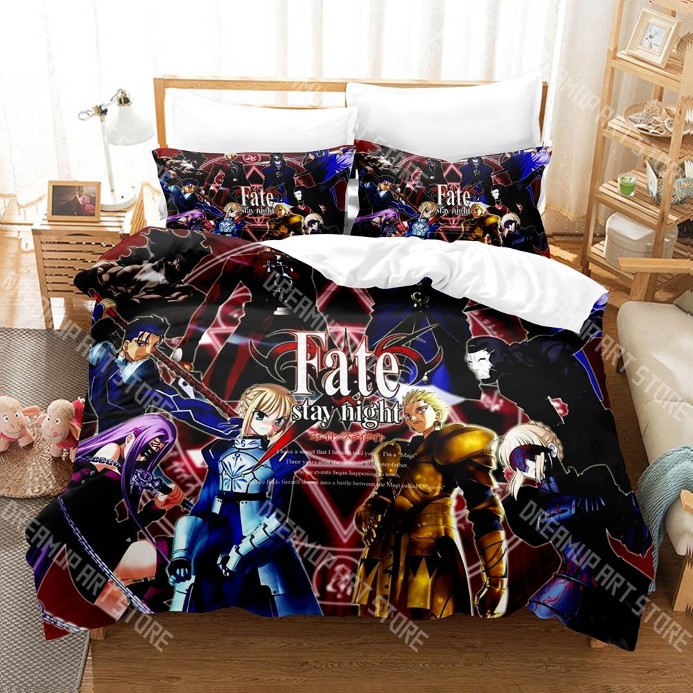 Fashion Fate stay night Anime Bedding Set Single Twin Full Queen King Size Bed Set Kids Bedroom Duvetcover Sets Bed Sheet Set