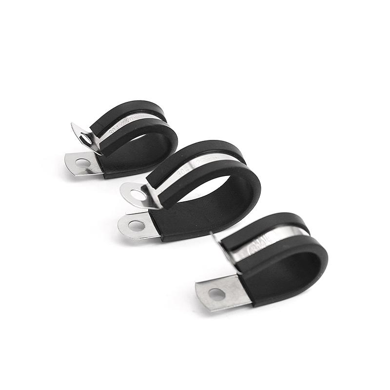 10Pcs/Lot 6MM-55MM 304 Stainless Steel Rubber Lined P Clips Cable Mounting Hose Pipe Clamp Mikalor