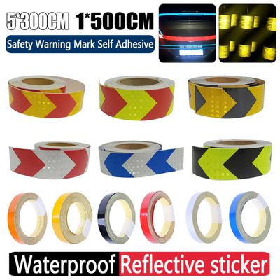 5x300cm Pfeil Reflektierendes Band Auto Sicherheitswarnaufkleber Reflektor Schutzband Streifen Film LKW Auto Auto Motorrad Aufkleber