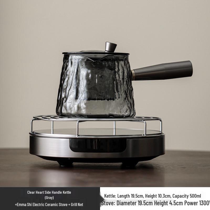 Glass Tea Kettle & Brewing Set for Induction Cooker: White Pot for Boiling, Steaming & Health-Preserving Tea at Home