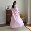 2025 Autumn Women's Solid Color V-Neck Knit Long Dress and Coat Set