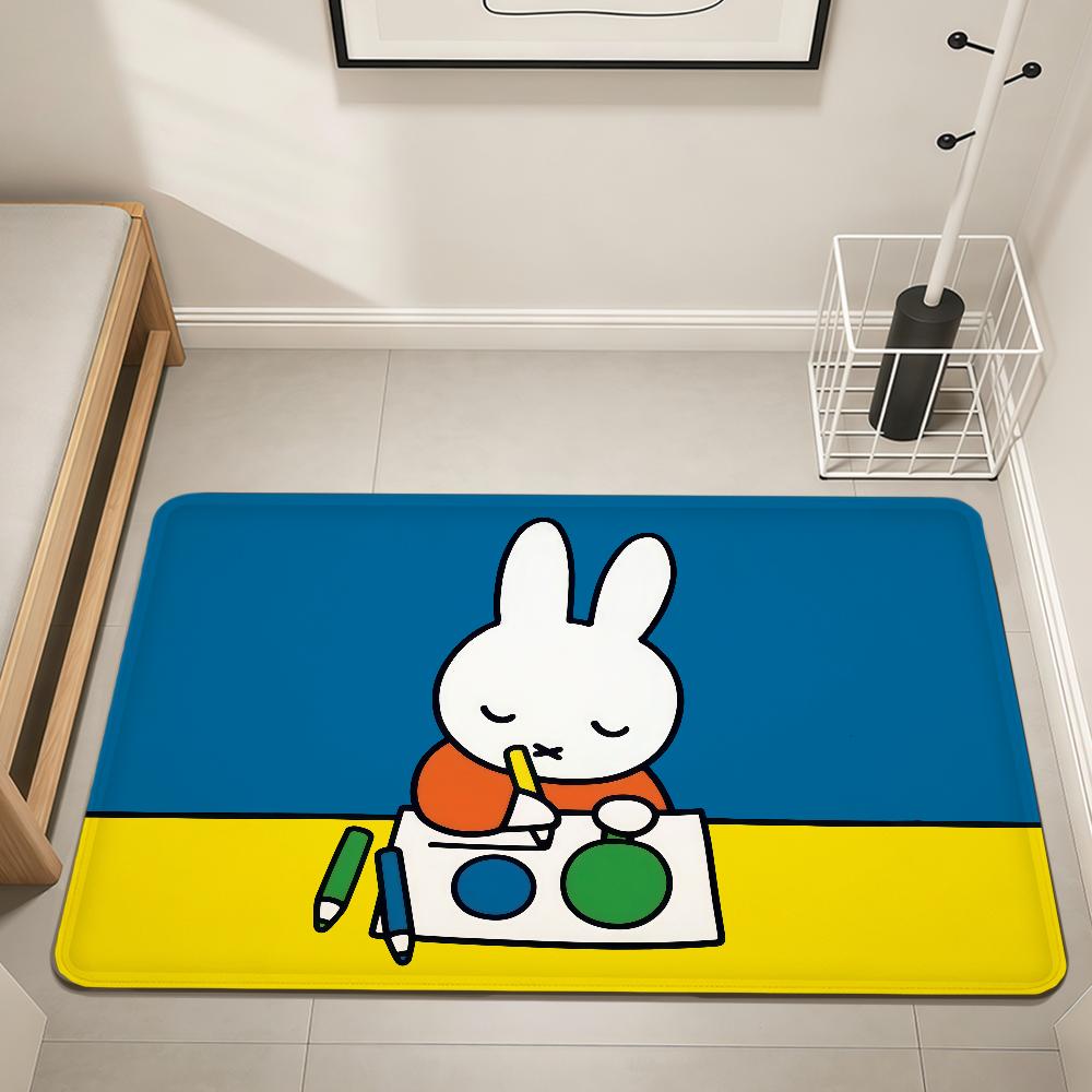 Cartoon Bunny Rabbit kawaii funny M-Miffy Home Bed Rug Kitchen Bath Floormat Hallway Balcony Carpet Entrance Doormat hogar Decor