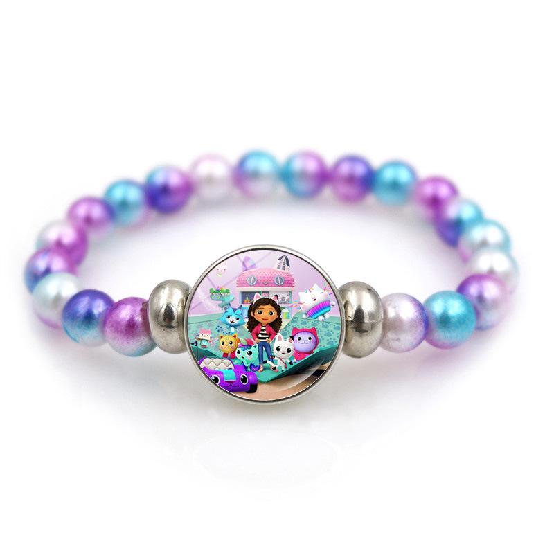 Cartoon Heart Necklace Cute Peach Heart Jewelry Sweater Decoration Chains Colorful Beaded Bracelet Kids Girls Gifts