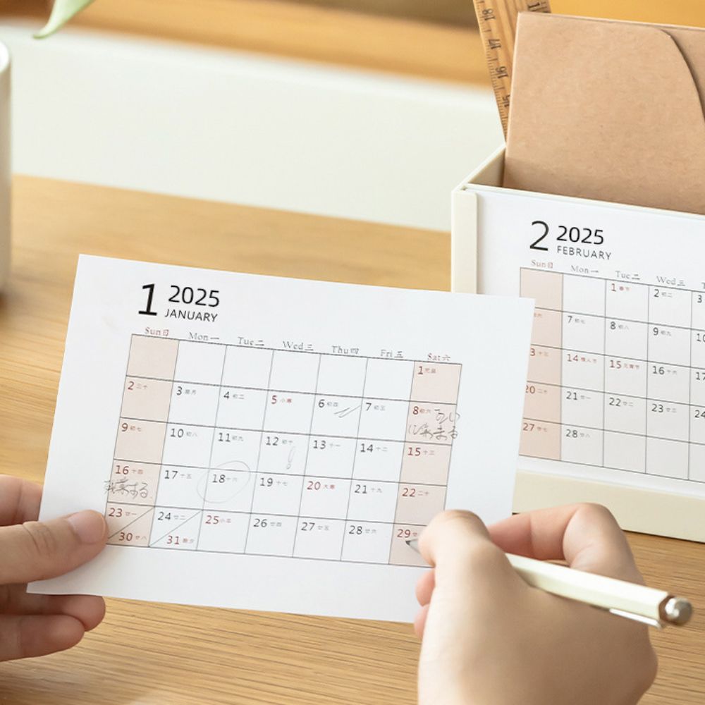 Multi-Function Desk Calendar Organizers Creative Pencil Storage Box Desk Calendar Pen Holder  Home