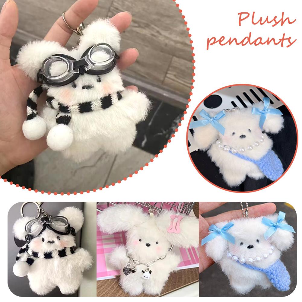 Plush Toys Doll Keychain Kawaii Pochacco Anime Pendant Cute Children Toy Gifts Keychains Keyring Plushie Birthday Girls