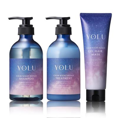 YOLU Yoru Shampoo Treatment Hair Mask 3-Piece Set Calm Night Repair