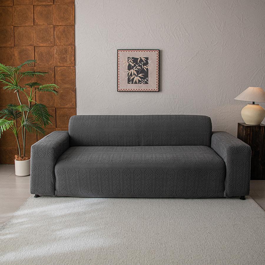 

1 Pc Easy-Remove Jacquard Sofa Cover With Skirt Couch Protector Bench Pattern Design Living Room Furniture Cover 1 seater
