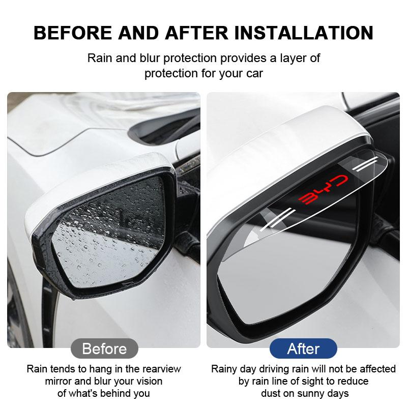 2pc Car Side Rearview Mirror Guard Cover Rain Eyebrow Covers Stickers For BYD F3 S6 F0 Tang I3 S7 G3 E5 E2 E1 E3 E9 D1 S8 E6 L3