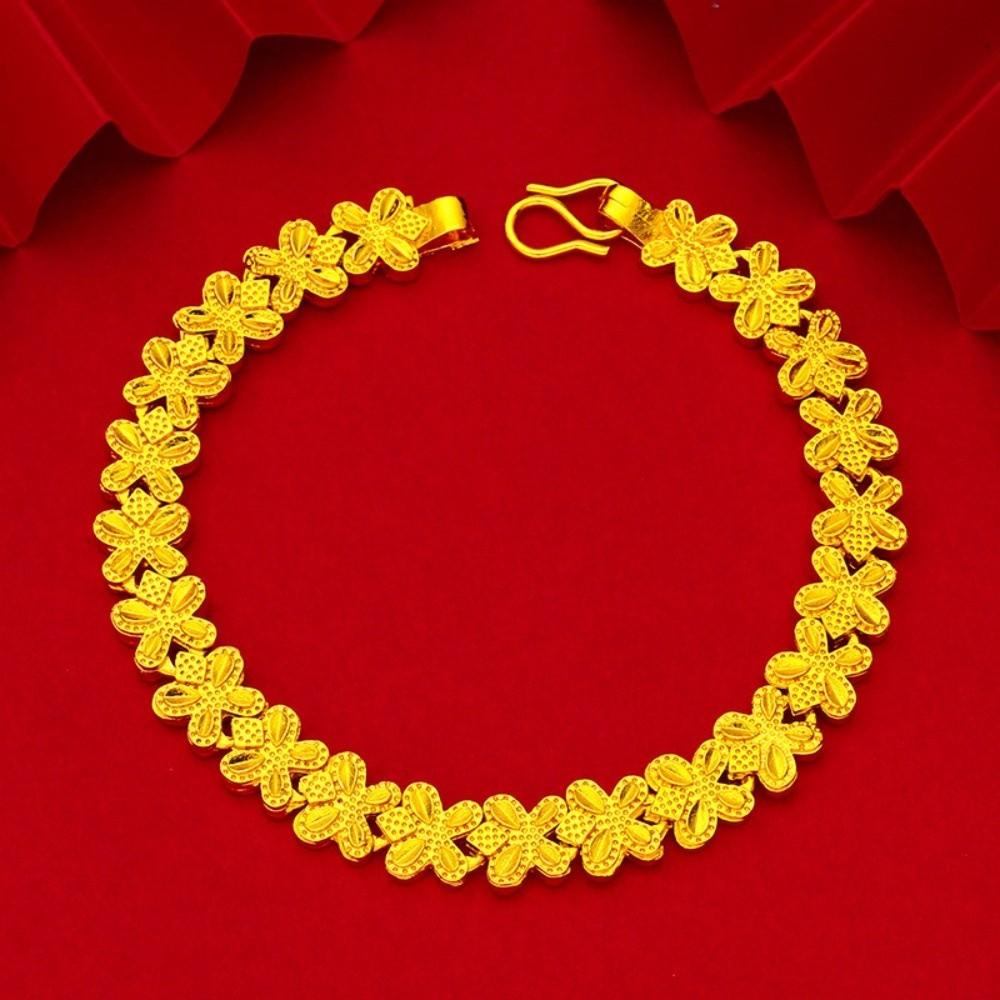 Love Heart Hollow Bracelet Zinc Zinc Alloy Chinese Style Bangles Delicate Golden Bracelet  Daily