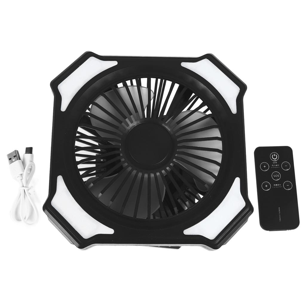 Camping Fan With LED Lantern 10000mah Rechargeable Battery Powered Fan 3 Levels Adjustable Quiet Tent Fan For Picnic Barbecue
